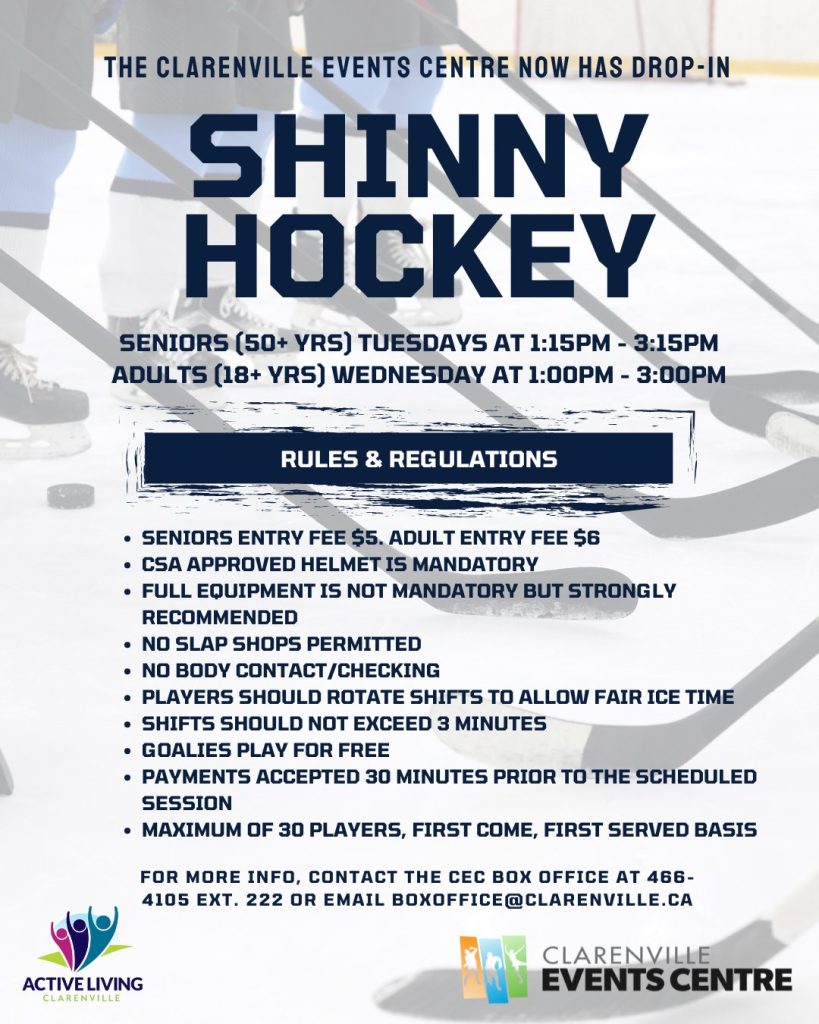 New Program: Drop-In Shinny Hockey